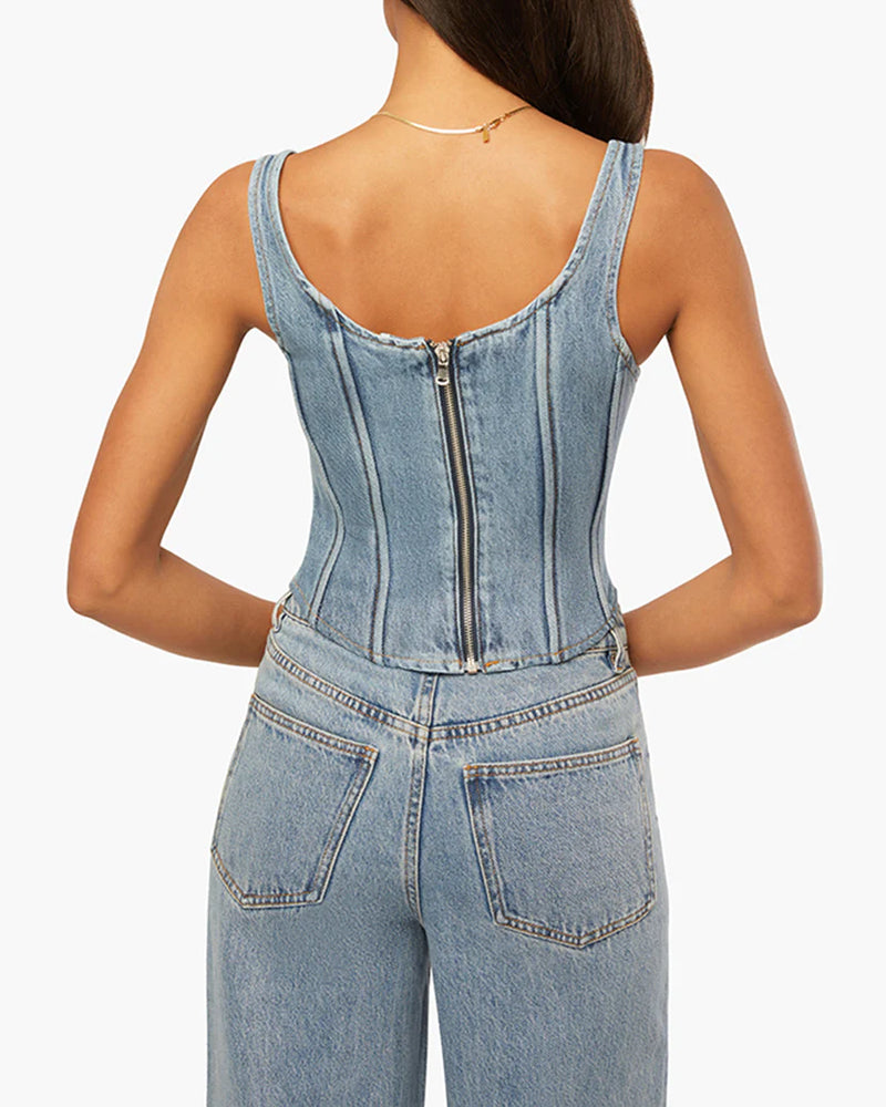 WeWoreWhat | Denim Scoop Corset