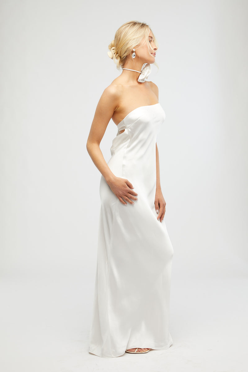 FINAL SALE WeWoreWhat | Strapless Silky Maxi Dress | White