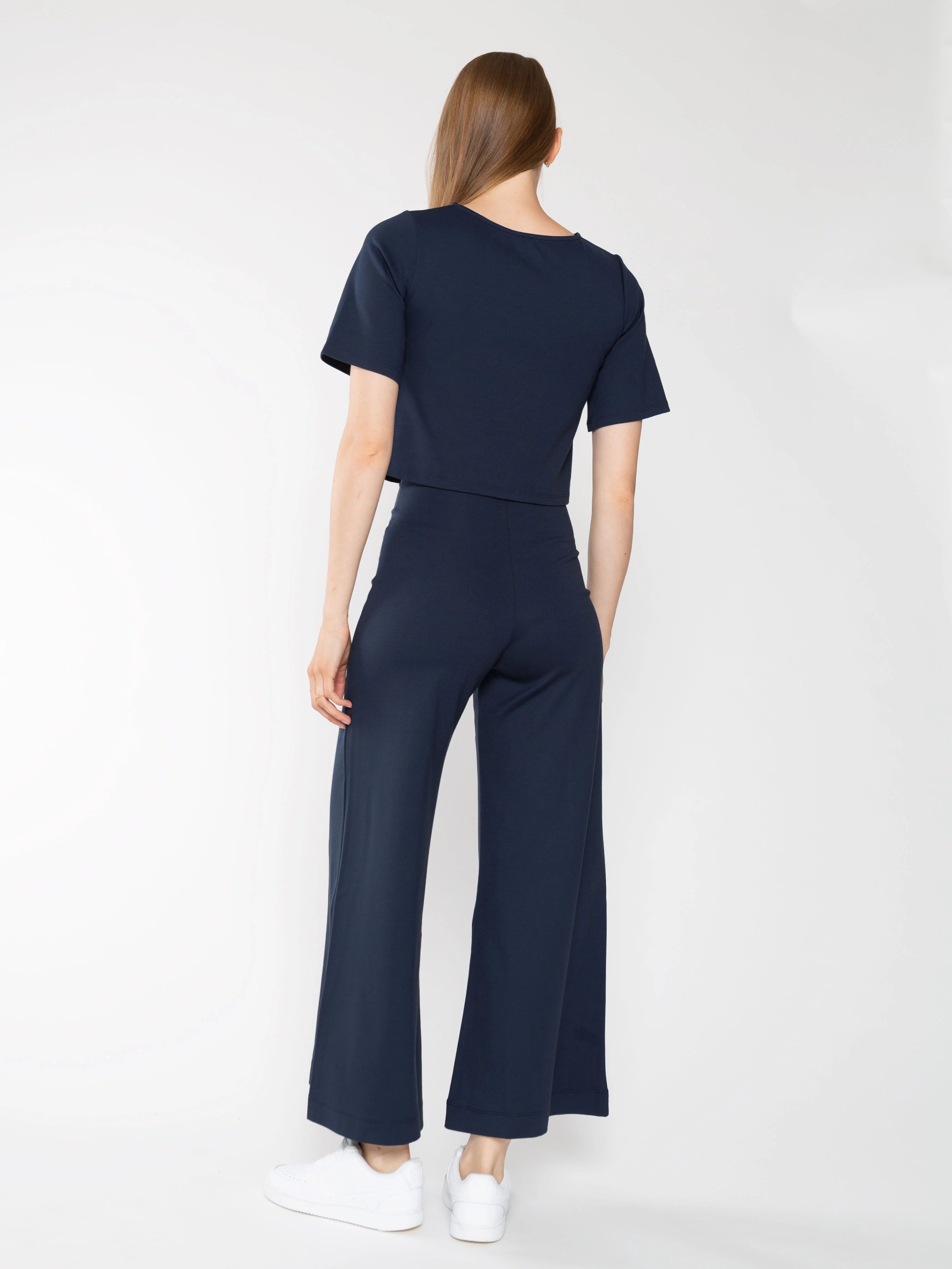 Ponte Knit Short Sleeve Top