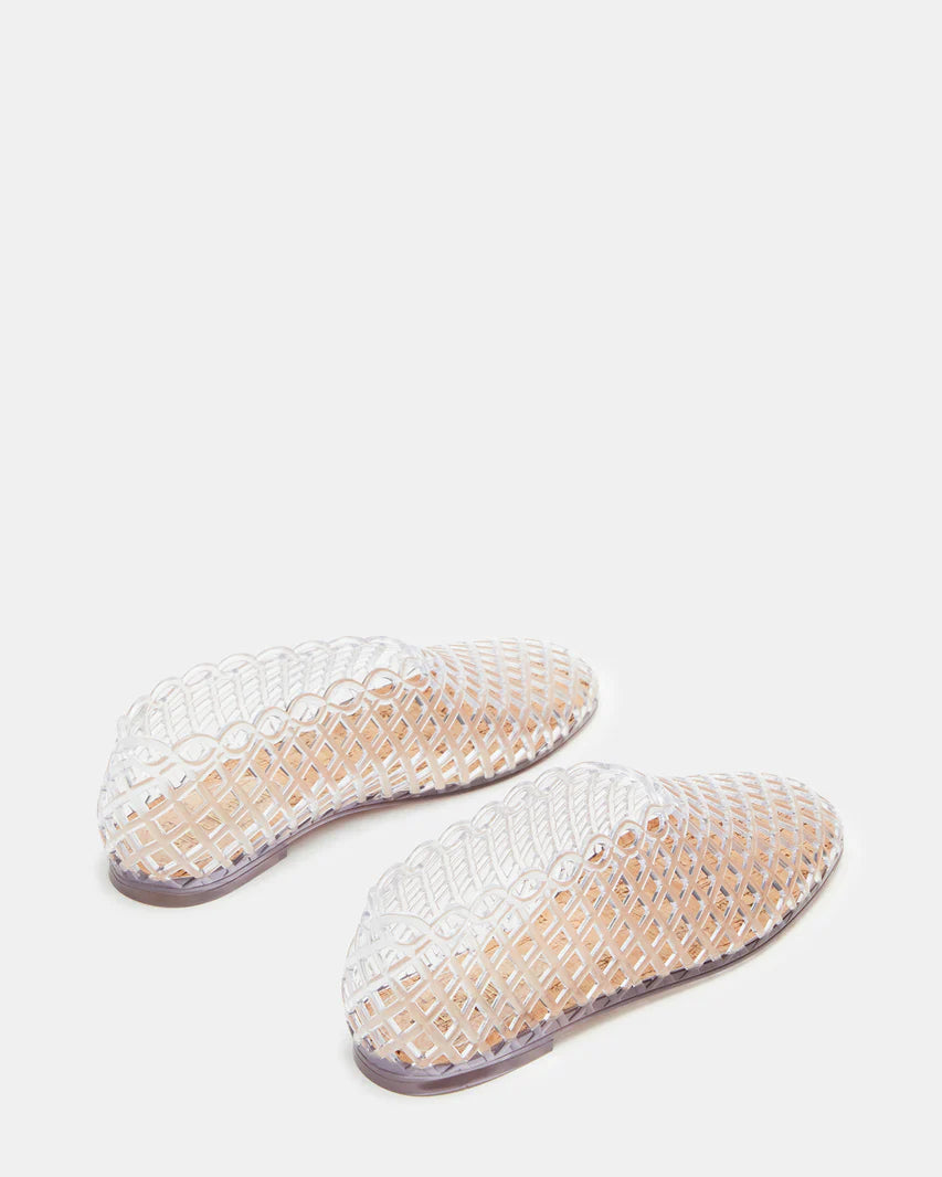 Steve Madden Grove Clear Square Toe Jelly Flats