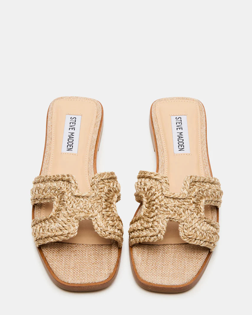 Steve Madden Haydn Crochet Raffia Sandals