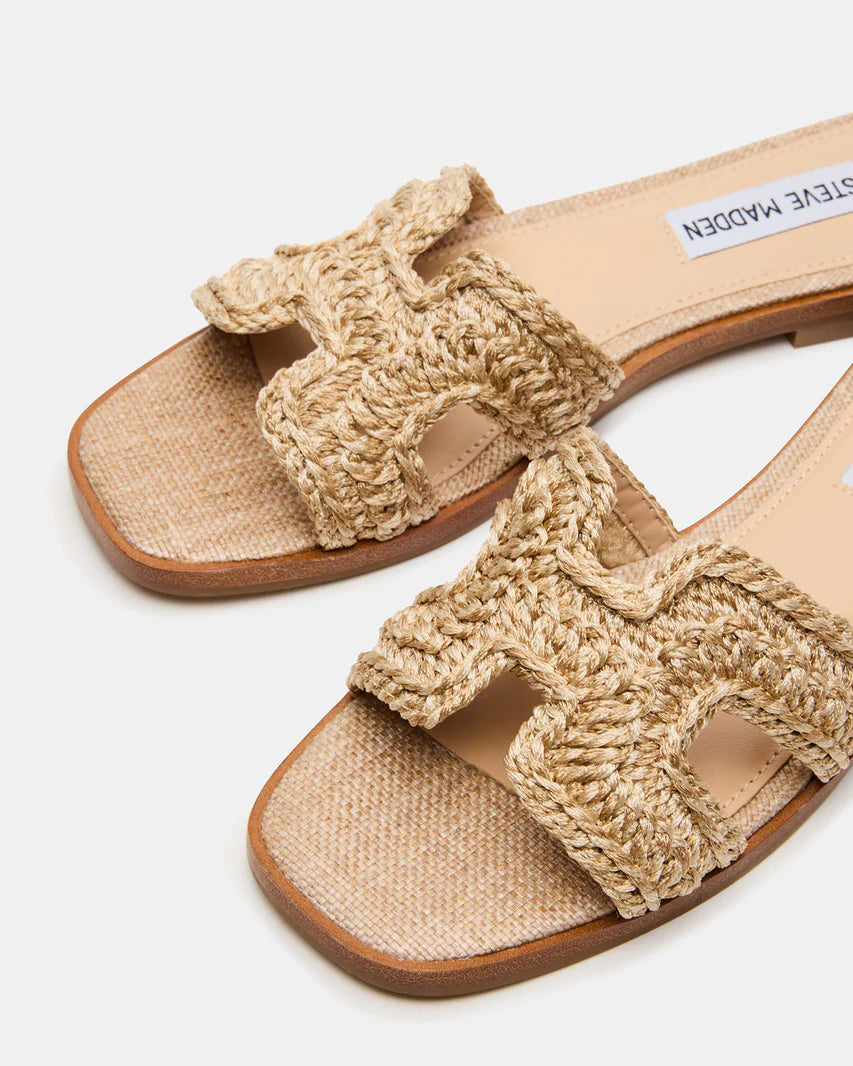 Steve Madden Haydn Crochet Raffia Sandals