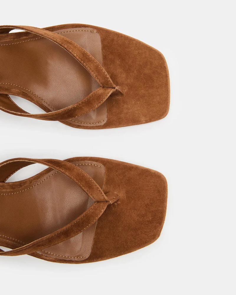 Steve Madden | Tracie Chestnut Suede Thong Strap Kitten Heels