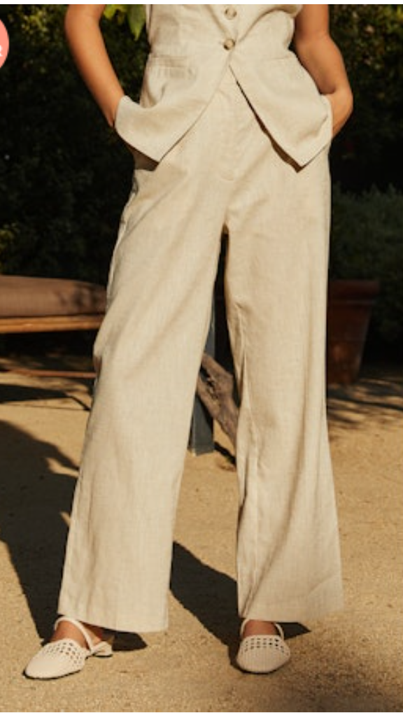 Hope Linen Pant | Beige