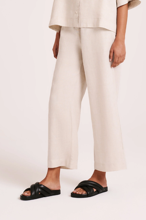 Nude Lucy | Lounge Linen Crop Pant | Natural