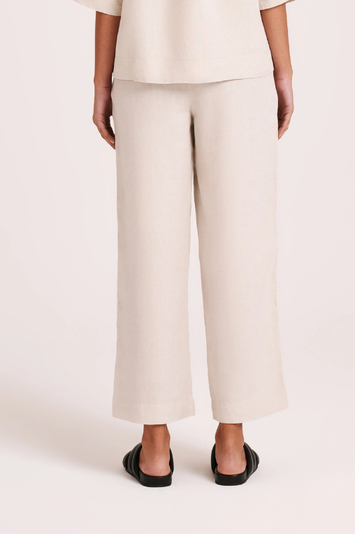 Nude Lucy | Lounge Linen Crop Pant | Natural