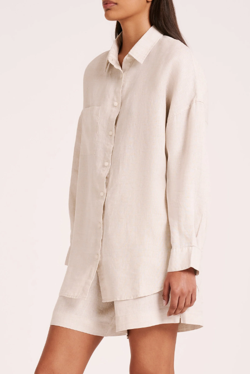 Nude Lucy | Lounge Heritage Linen Shirt | Natural