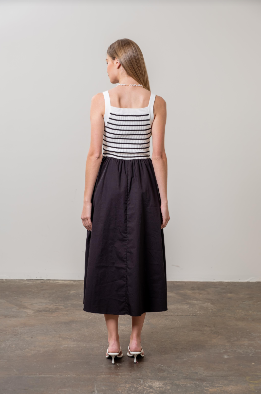 Aria Striped Woven Midi Dress