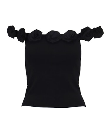 Kamila Floral Detail Top | Black