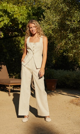 Hope Linen Pant | Beige