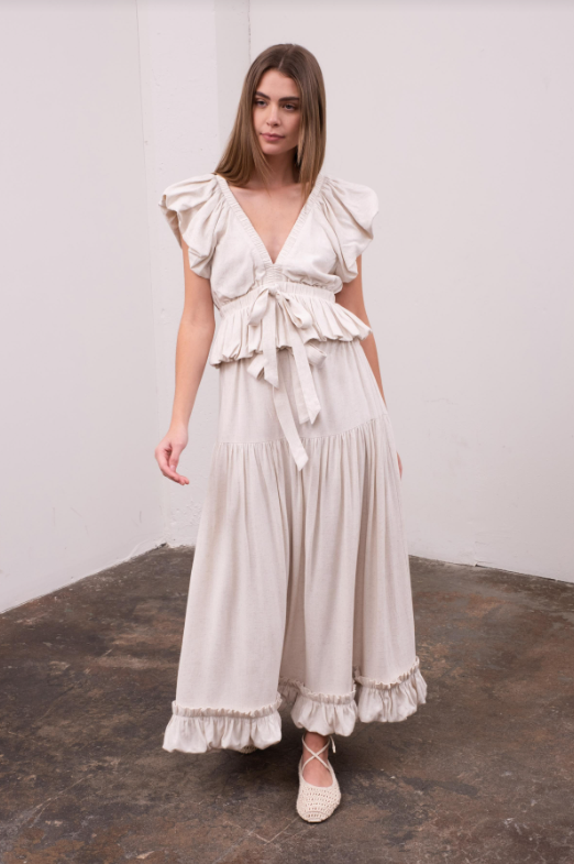 Kai Bubble Sleeve Top | Natural