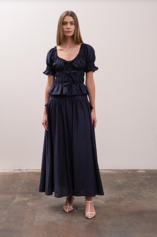 Emory Short Sleeve Top | Navy