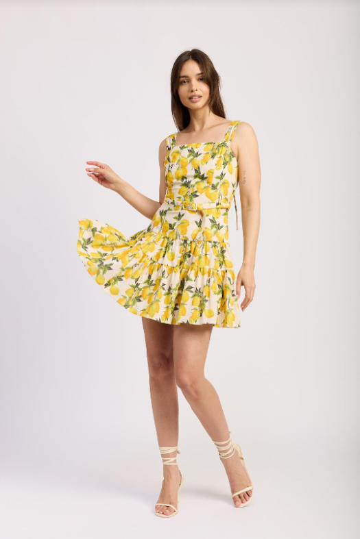 En Saison | Bianca Mini Dress | Linen Lemon