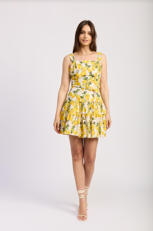 En Saison | Bianca Mini Dress | Linen Lemon