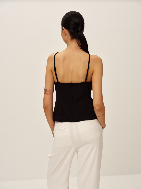 Loren Crepe Top Black