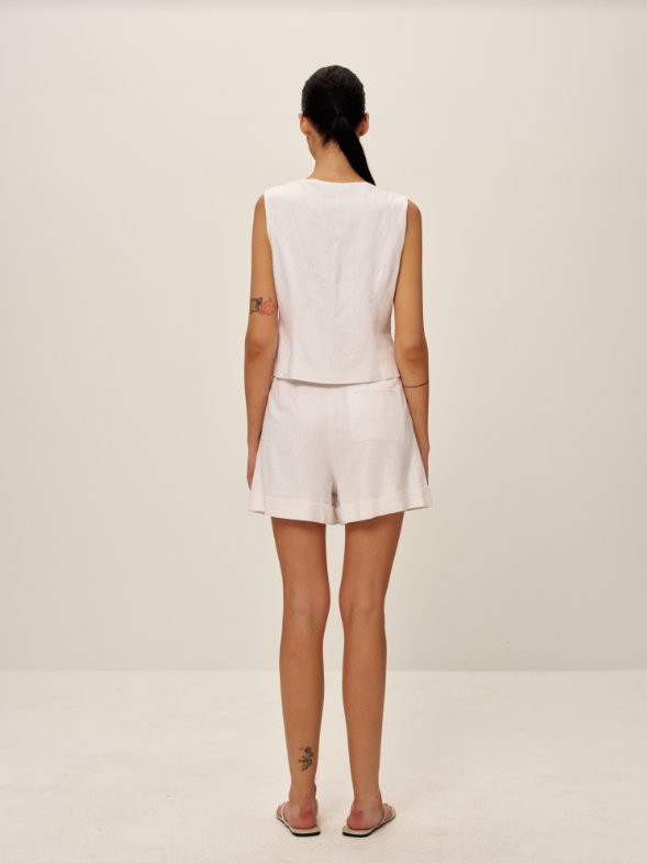 Gemma Linen Top | White