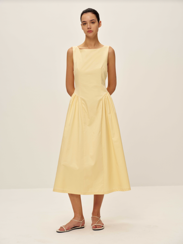 Elodie | Lennon Poplin Dress | Yellow
