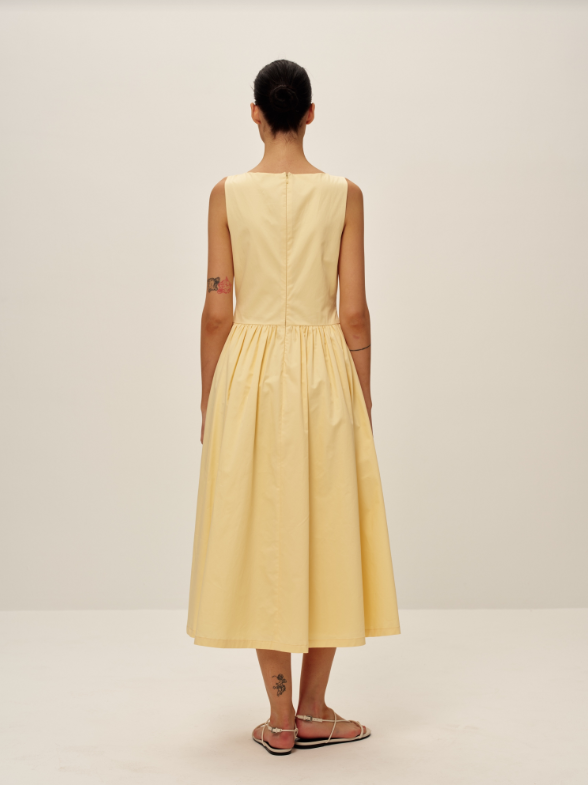 Elodie | Lennon Poplin Dress | Yellow