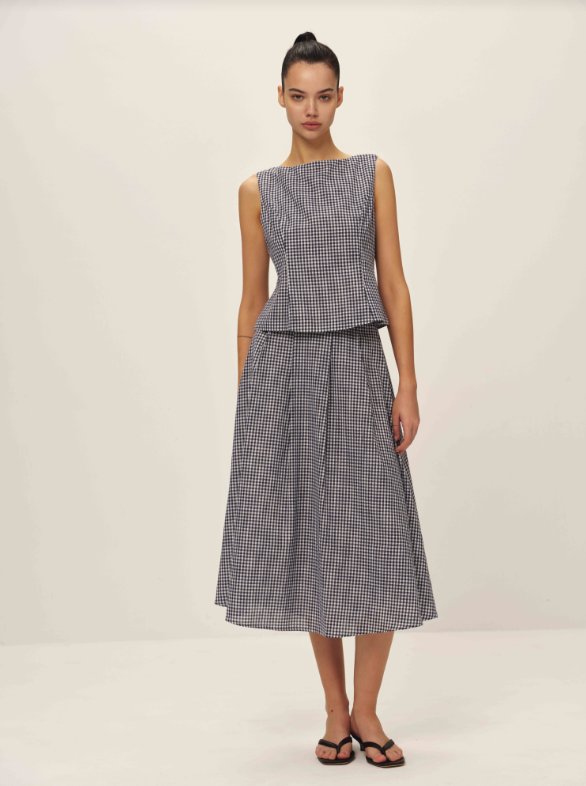 Elodie | Britney Top | Navy Gingham