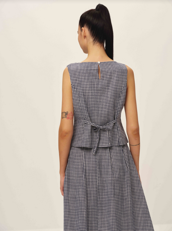 Elodie | Britney Top | Navy Gingham