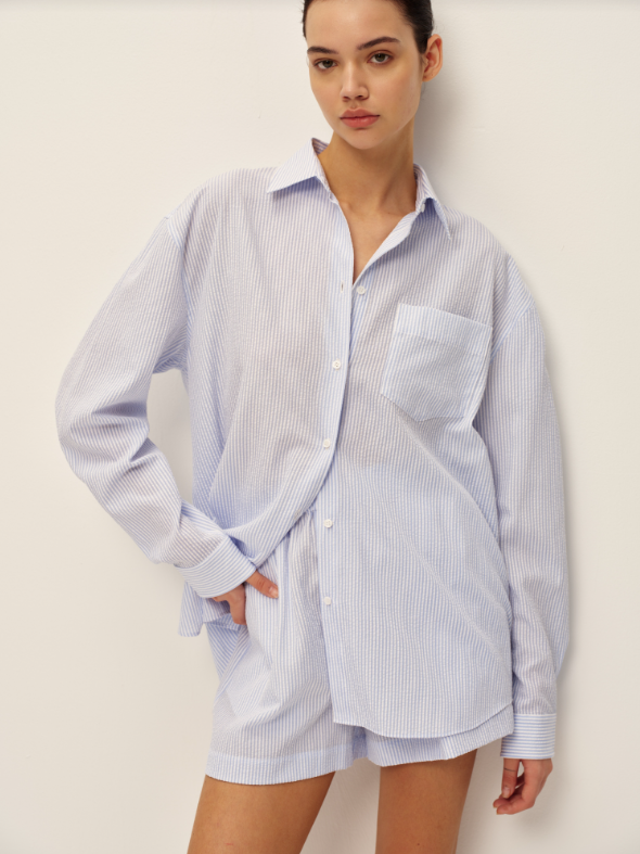 Elodie | Penny Shirt | Blue Stripe