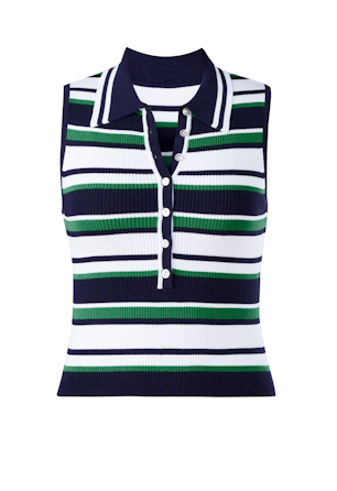 525 | Vivienne Johnny Collar Stripped Tank