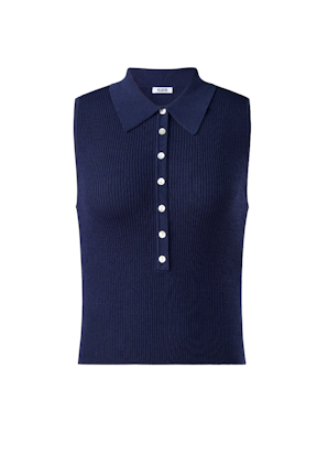 525 | Nikki Johnny Collar Solid Tank