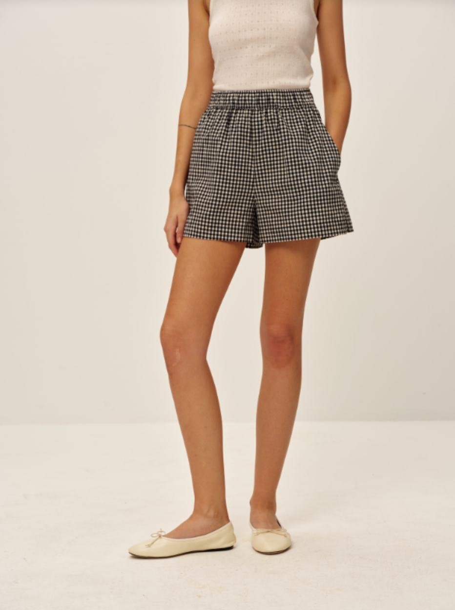 Elodie Preston Shorts Black Gingham