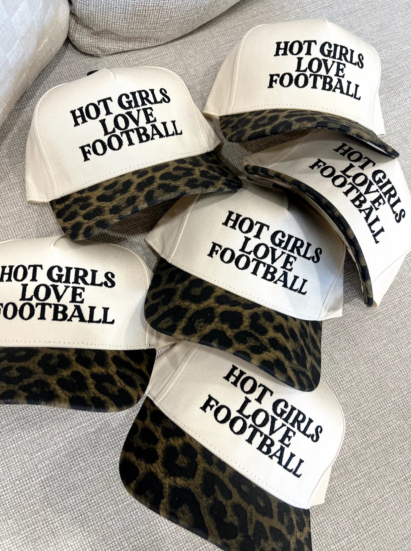 Hot Girls Love Football Leopard Hat