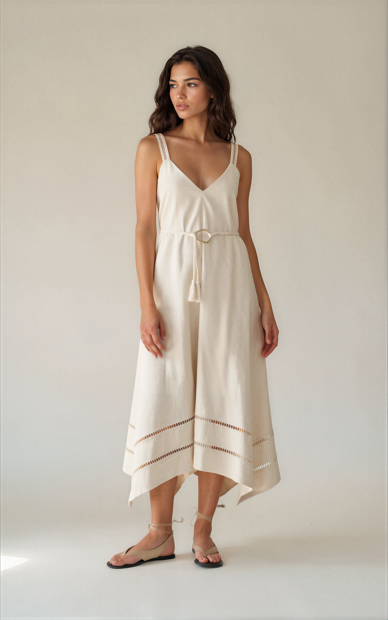 Moon River Cassandra Belted Midi Dress
