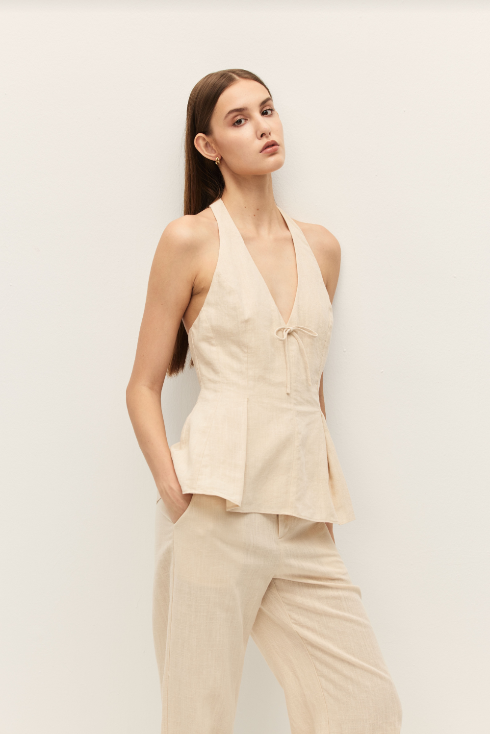 Elodie Carina Beige Halter Top