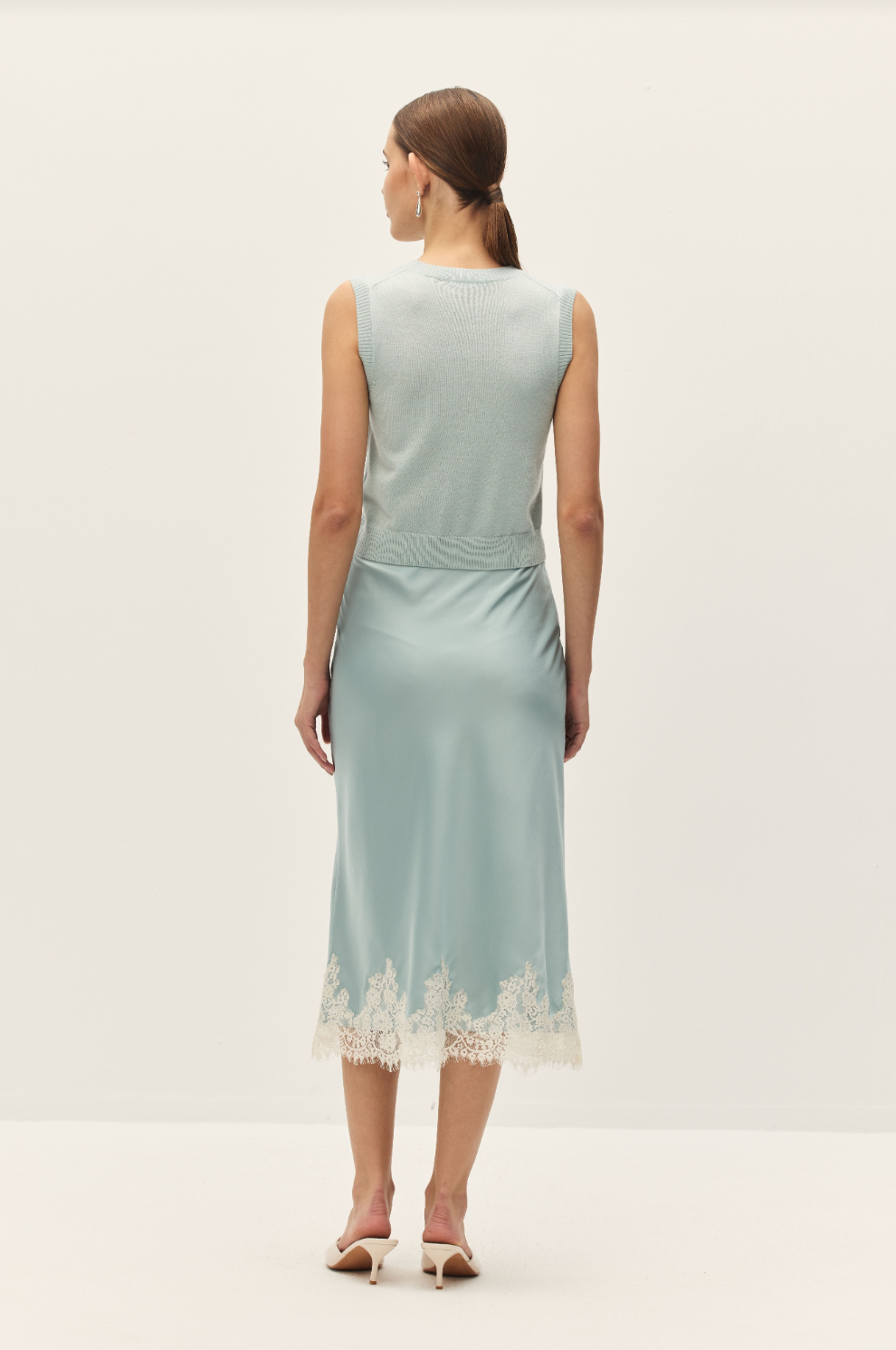 Elodie Enid Blue Lace Midi Skirt