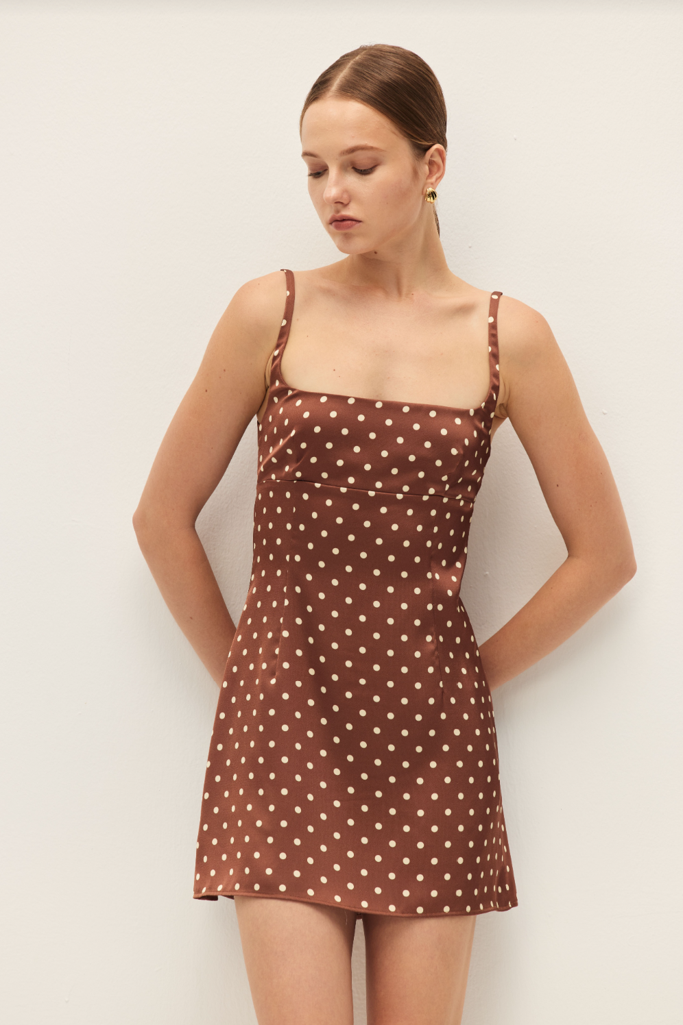 Zia Brown Polka Dot Mini Dress