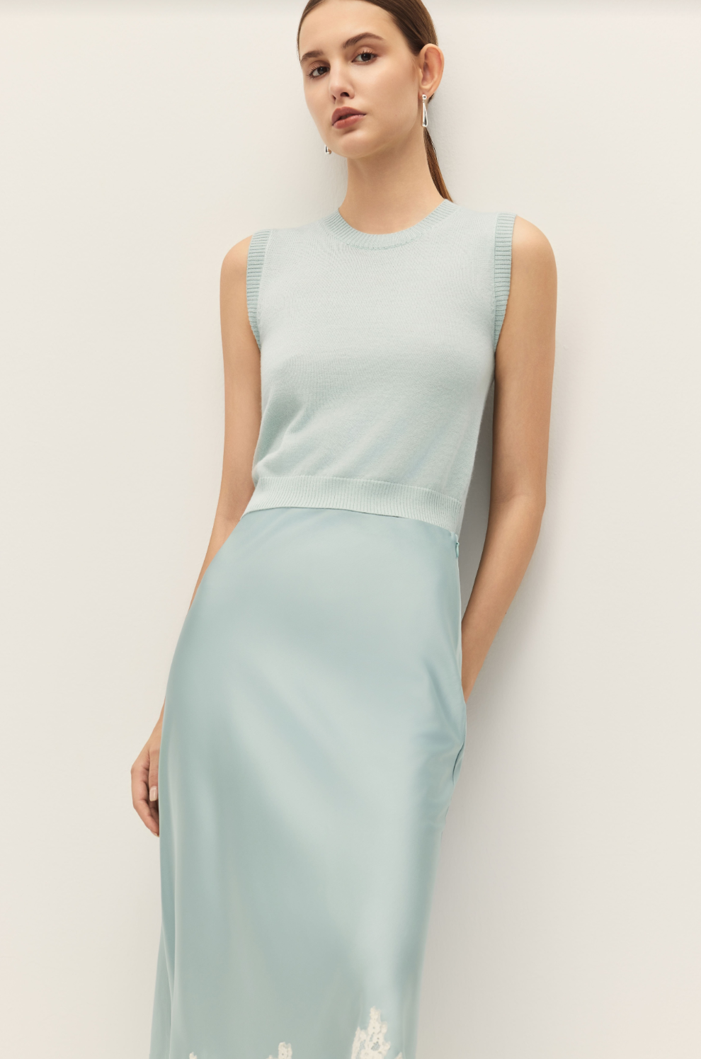 Elodie Fiora Blue Knit Tank Top