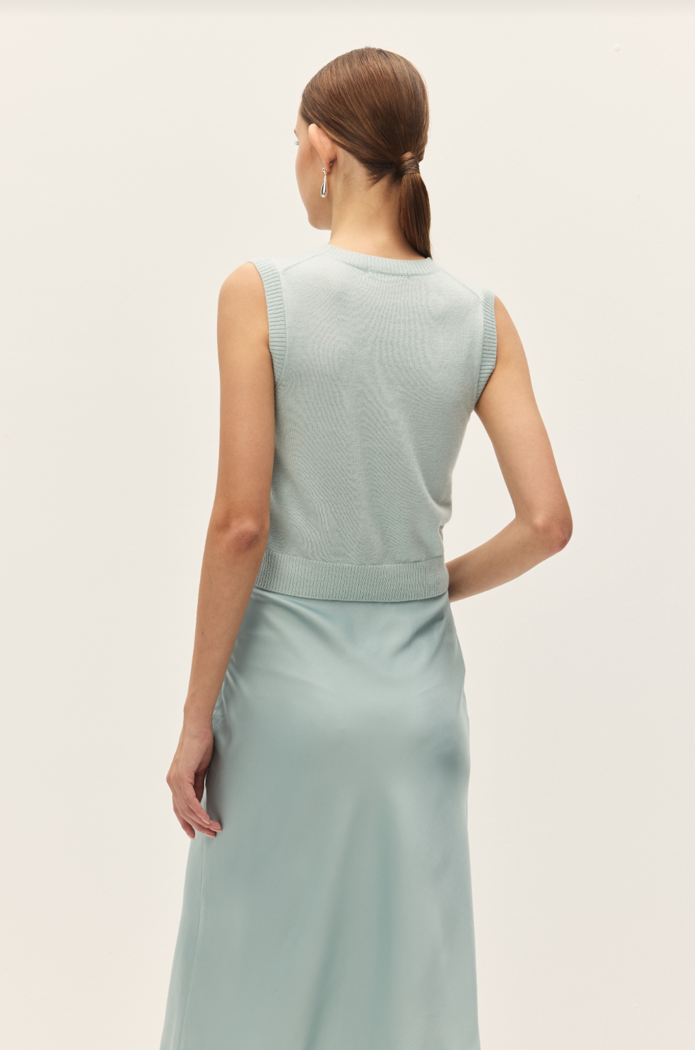 Elodie Fiora Blue Knit Tank Top