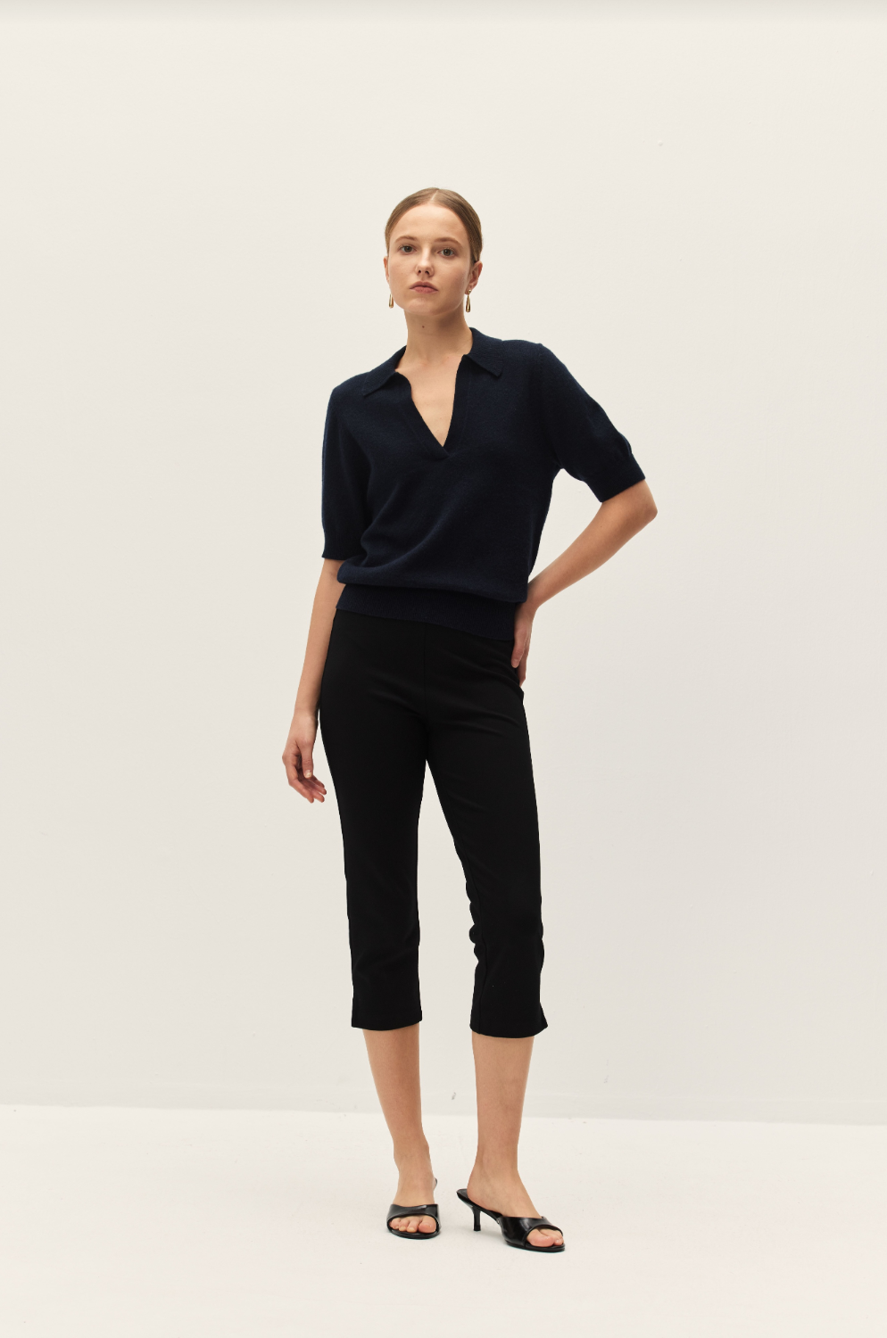 Elodie Ponti Black Capri Pants