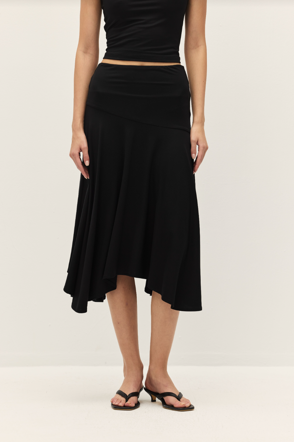 Elodie Irena Black Midi Skirt