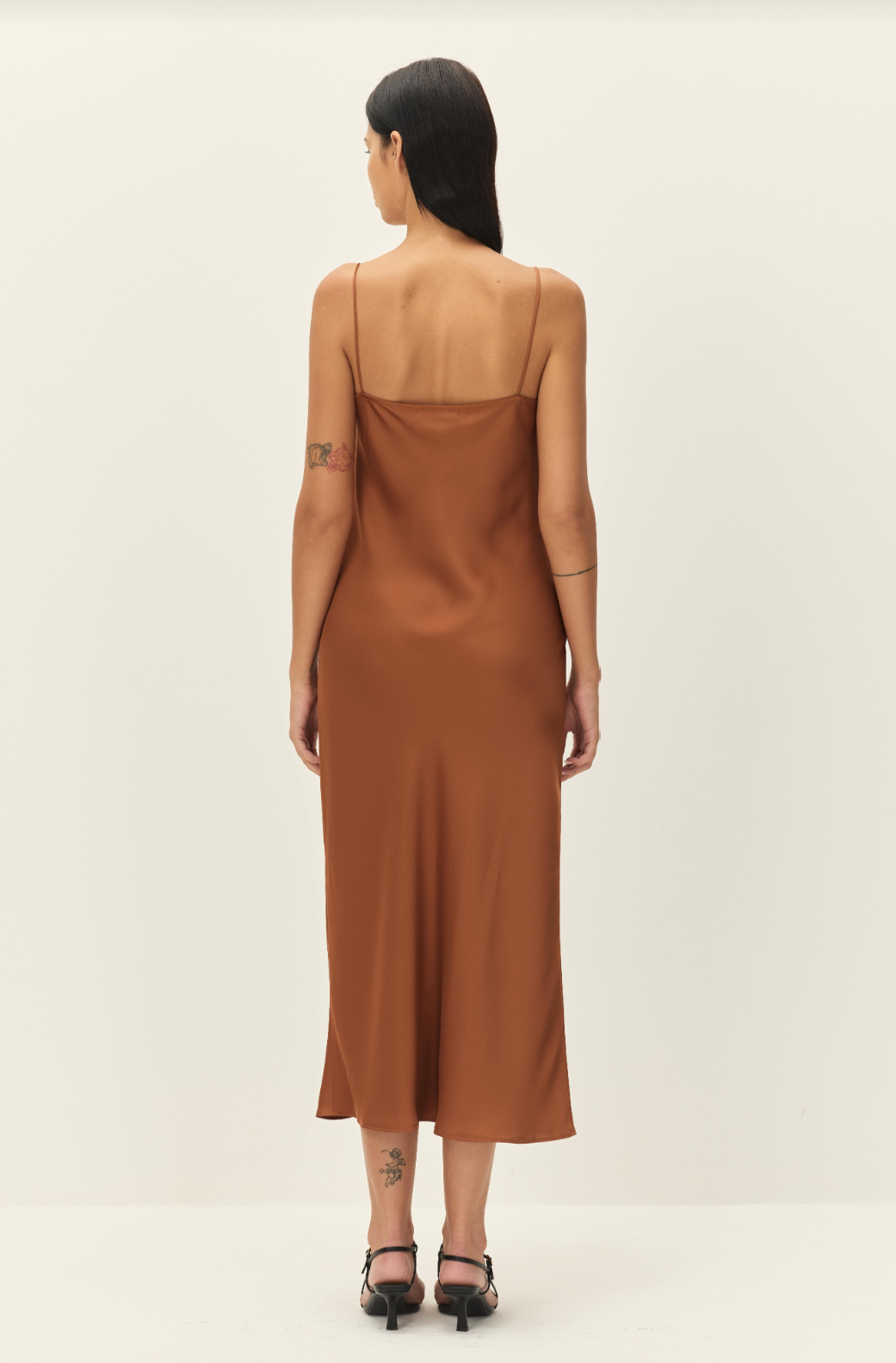 Elodie Nocturne Satin Slip Dress Carmelize