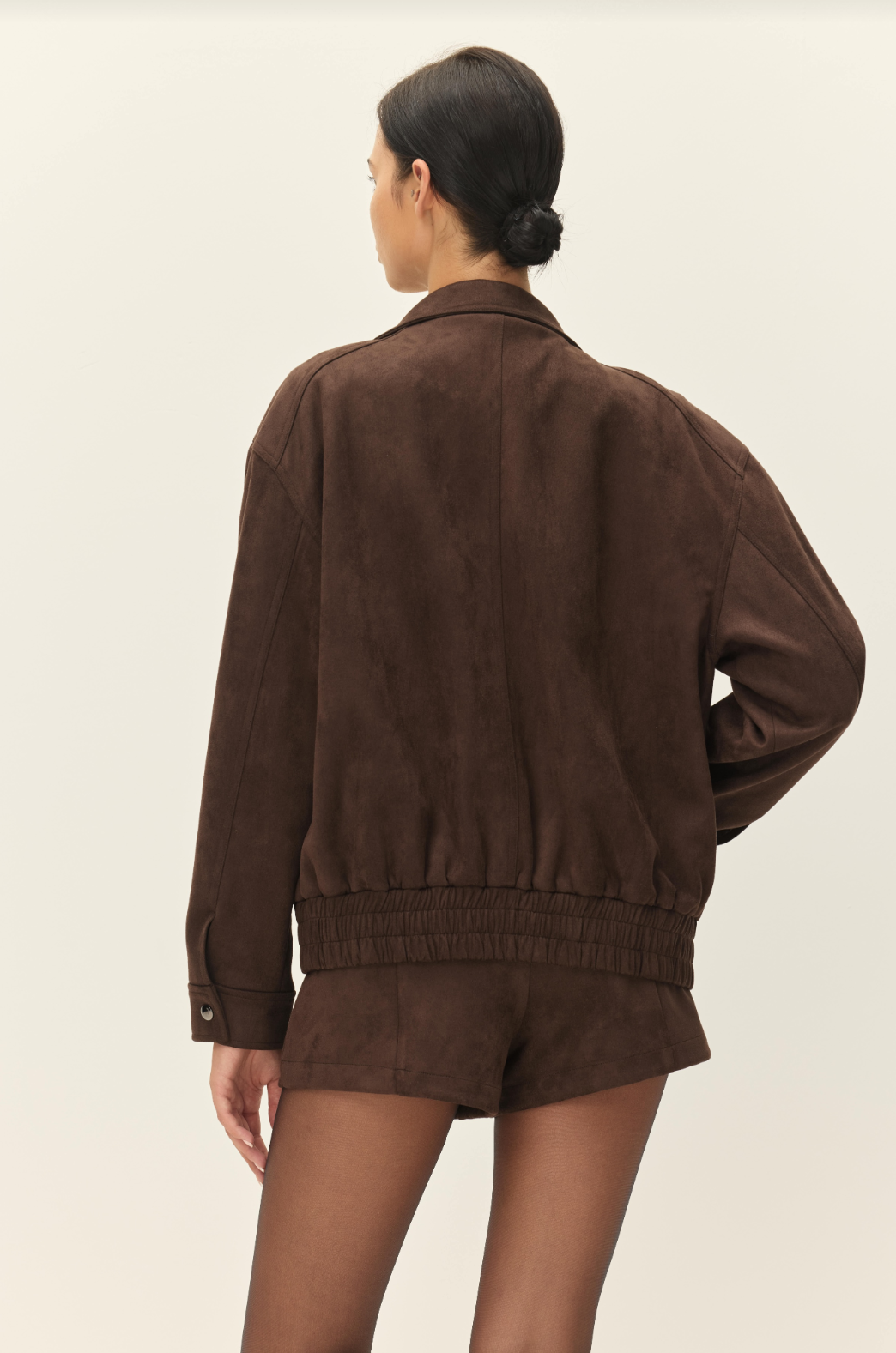 Elodie Marceau Faux Suede Jacket Chocolate