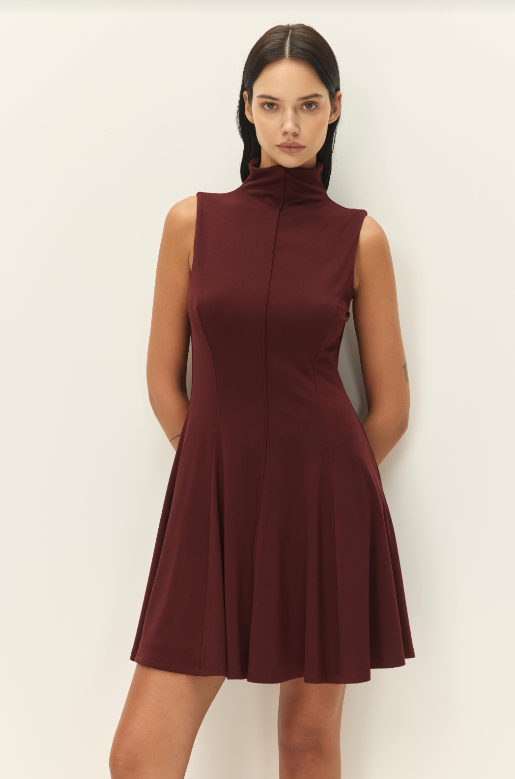 Elodie Soir Mock Neck Mini Dress
