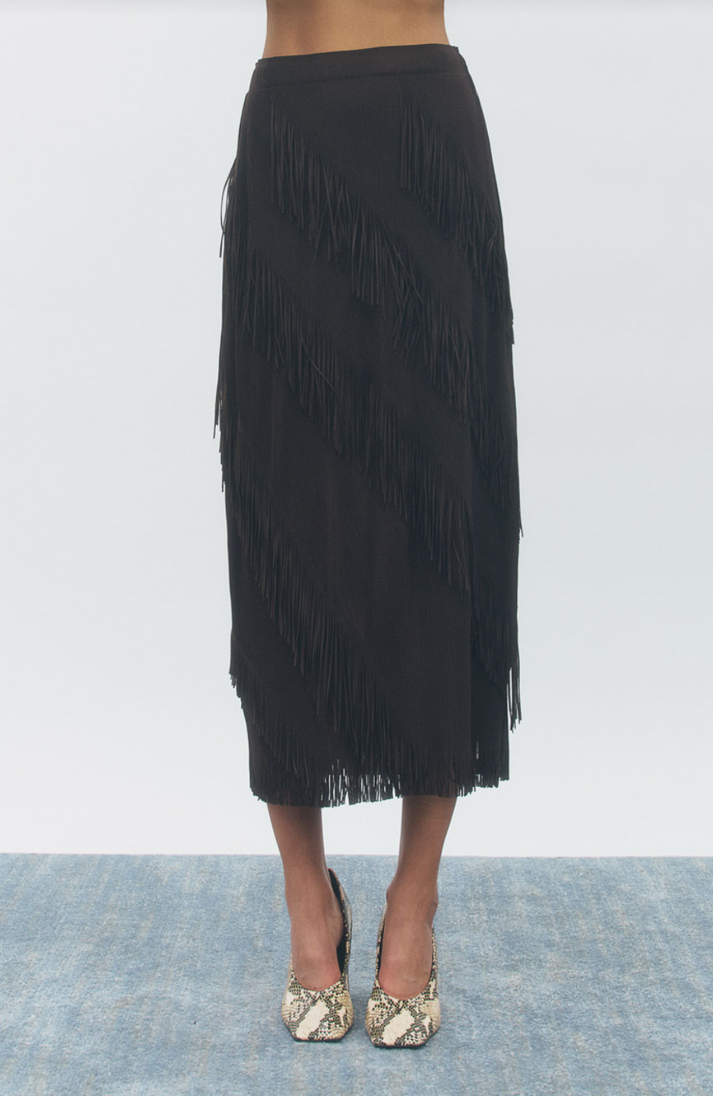 Maude Club Kellie Brown Midi Skirt