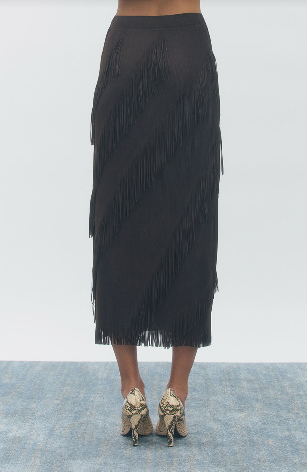Maude Club Kellie Brown Midi Skirt