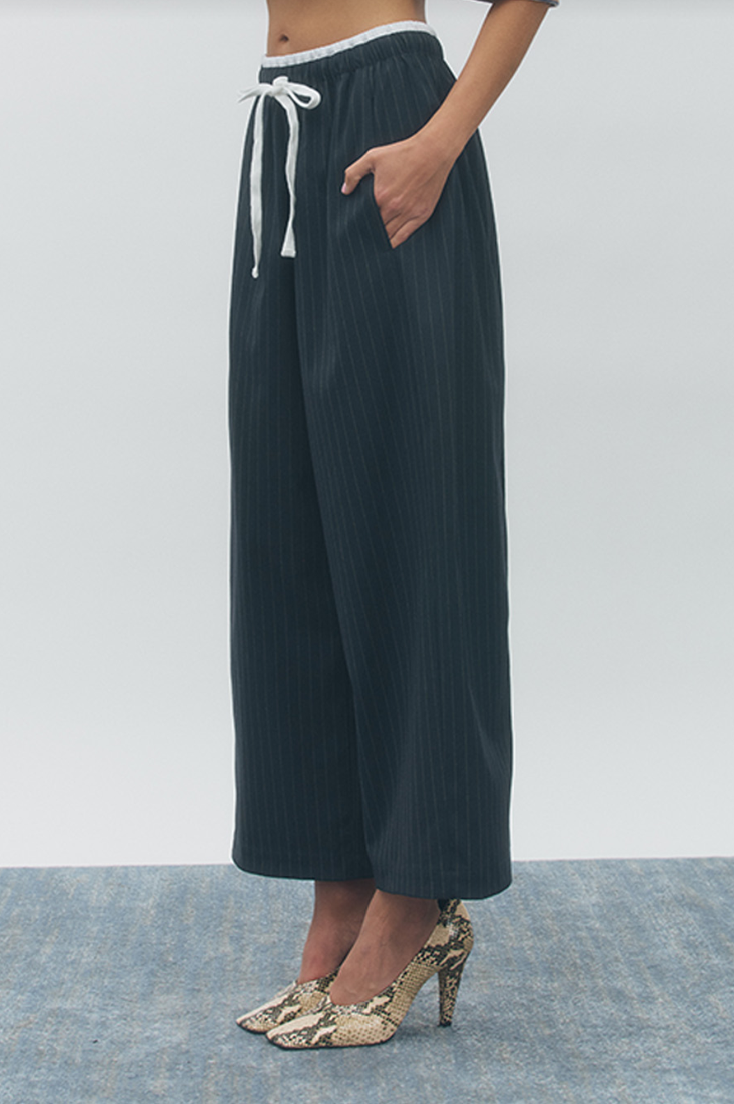 Maude Club Ari Navy Striped Pants