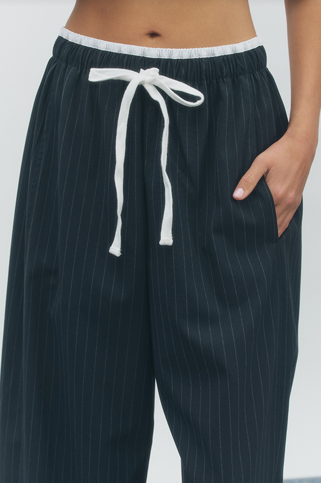 Maude Club Ari Navy Striped Pants