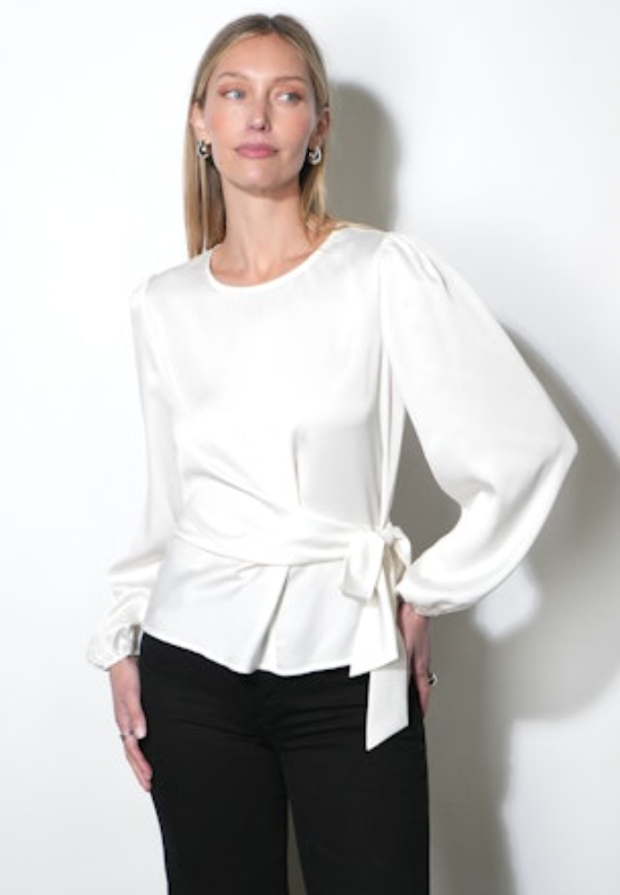 Lola Ivory Side Tie Blouse