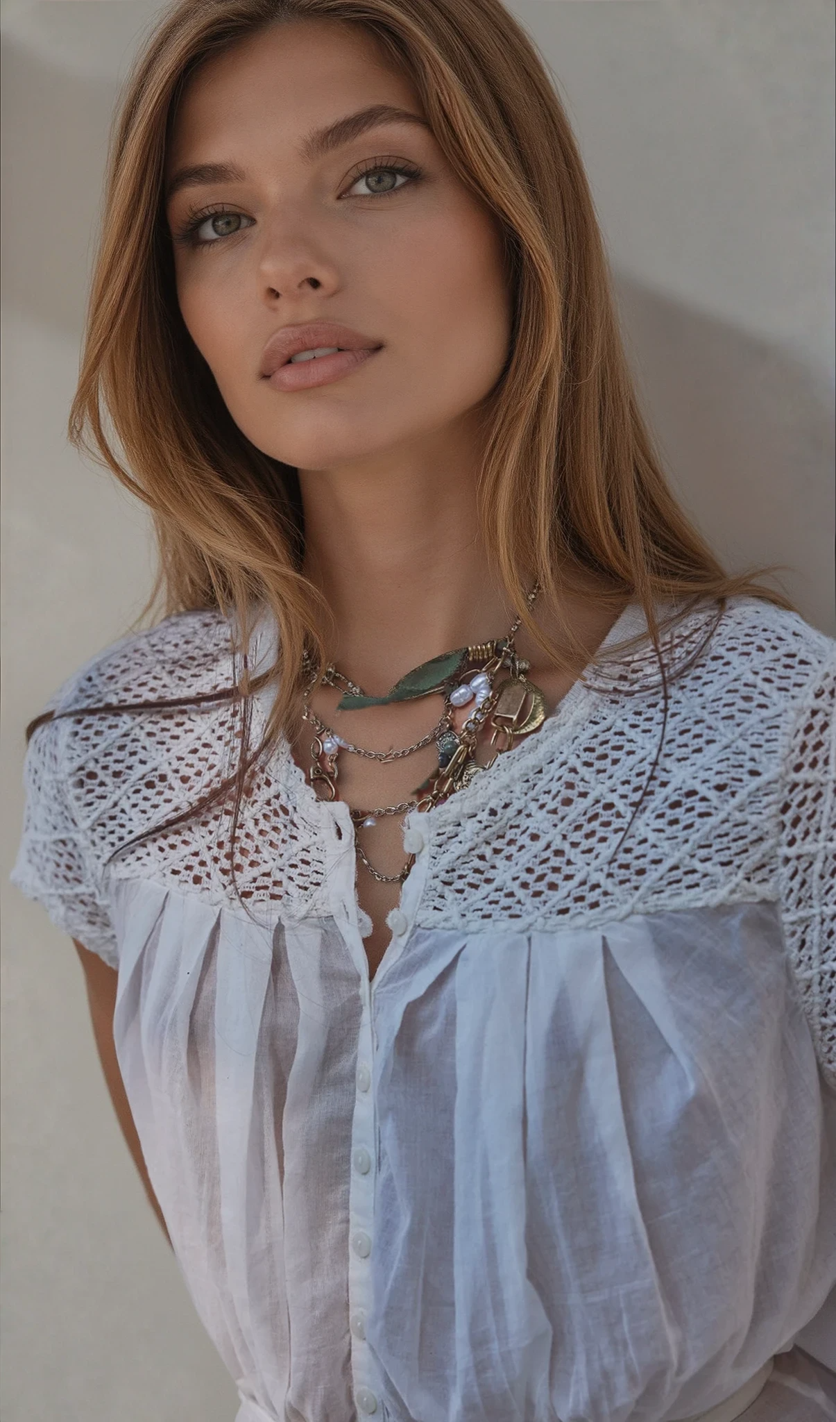 Free People Gemma Embroidered Top Clean Ivory