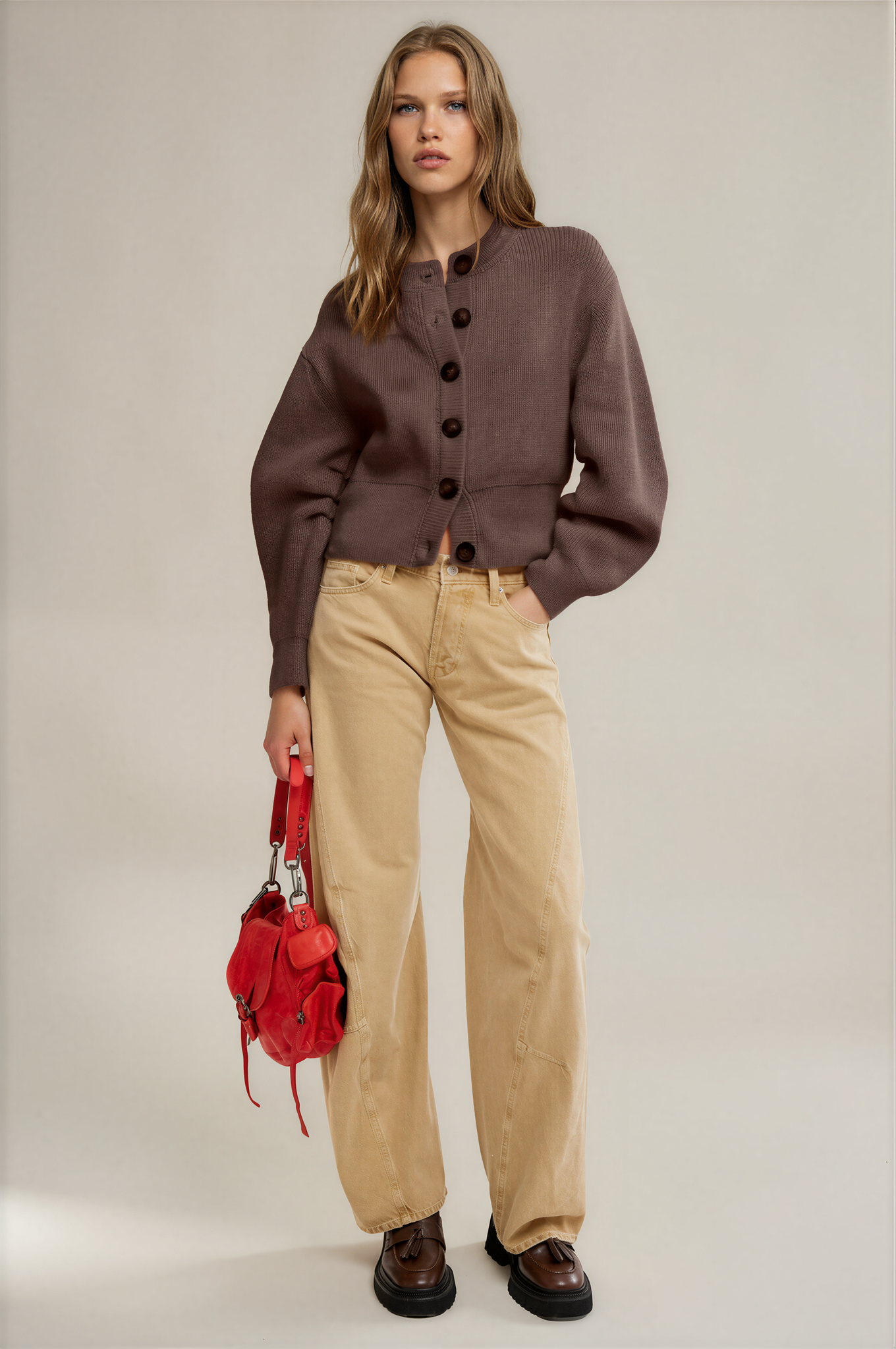 Free People Vienna Cardigan Coffee Bean