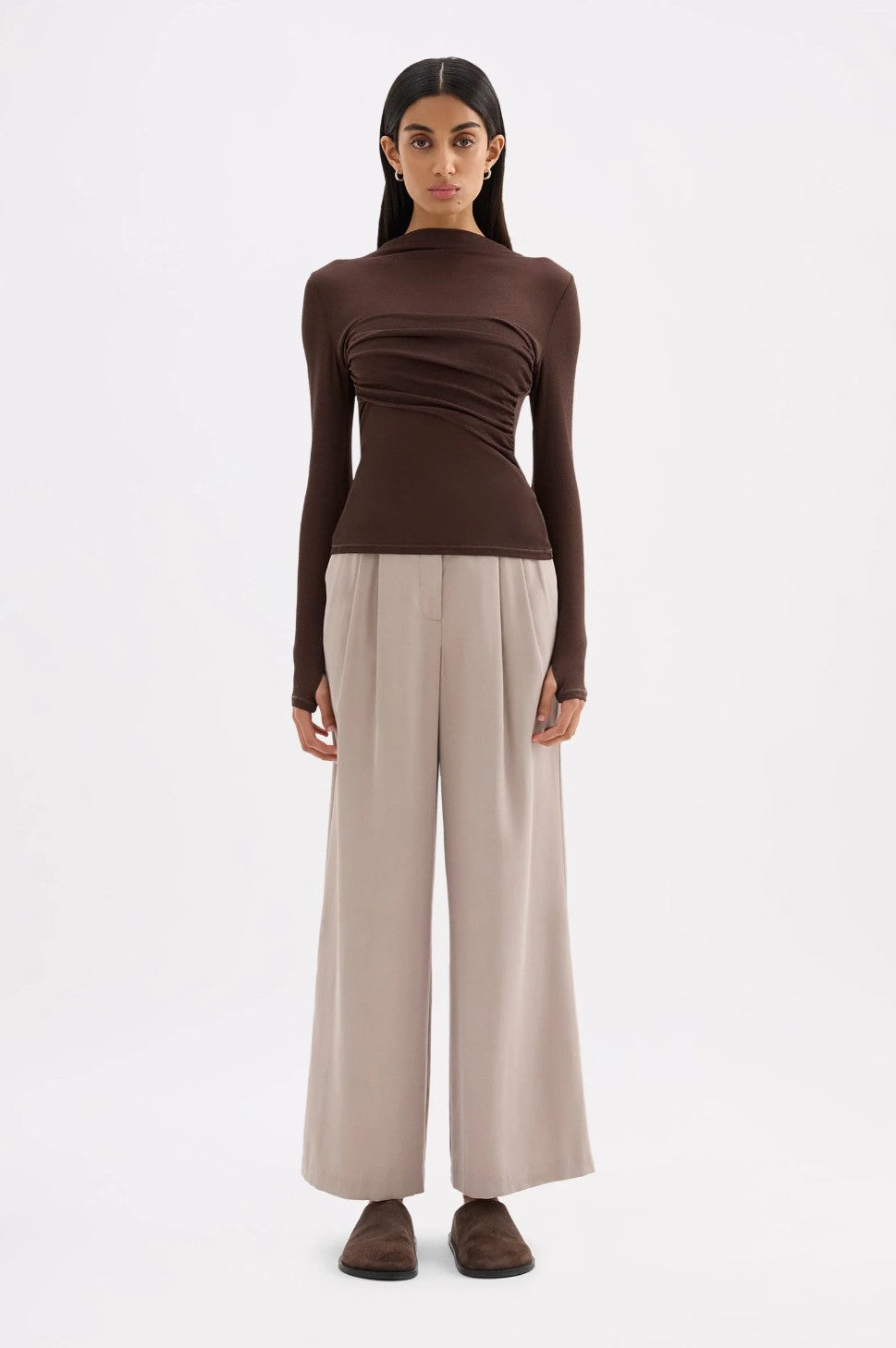 Aster LS Mesh Top Chocolate
