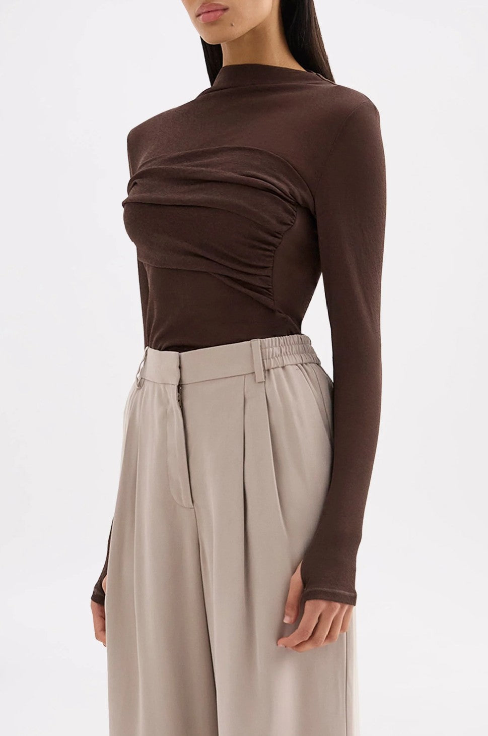 Aster LS Mesh Top Chocolate