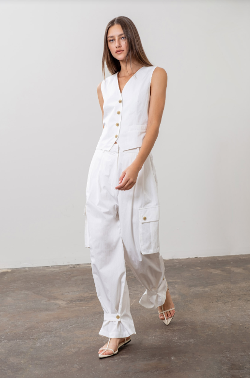 FINAL SALE Bianca Cargo Pants | White